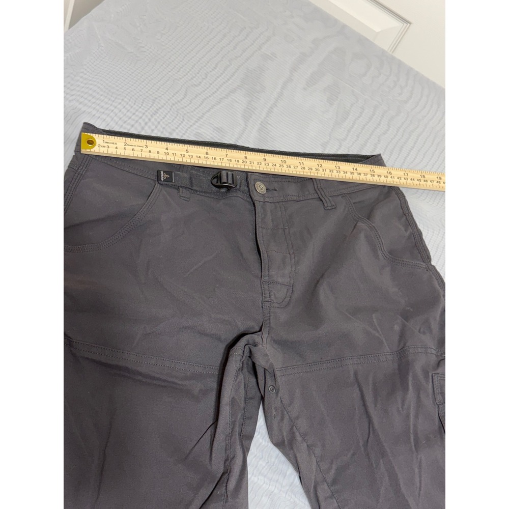 Prana Zion Mens Hiking Shorts Charcoal Grey Size 32W x 12L Cargo Stretch Outdoor - Picture 5 of 6